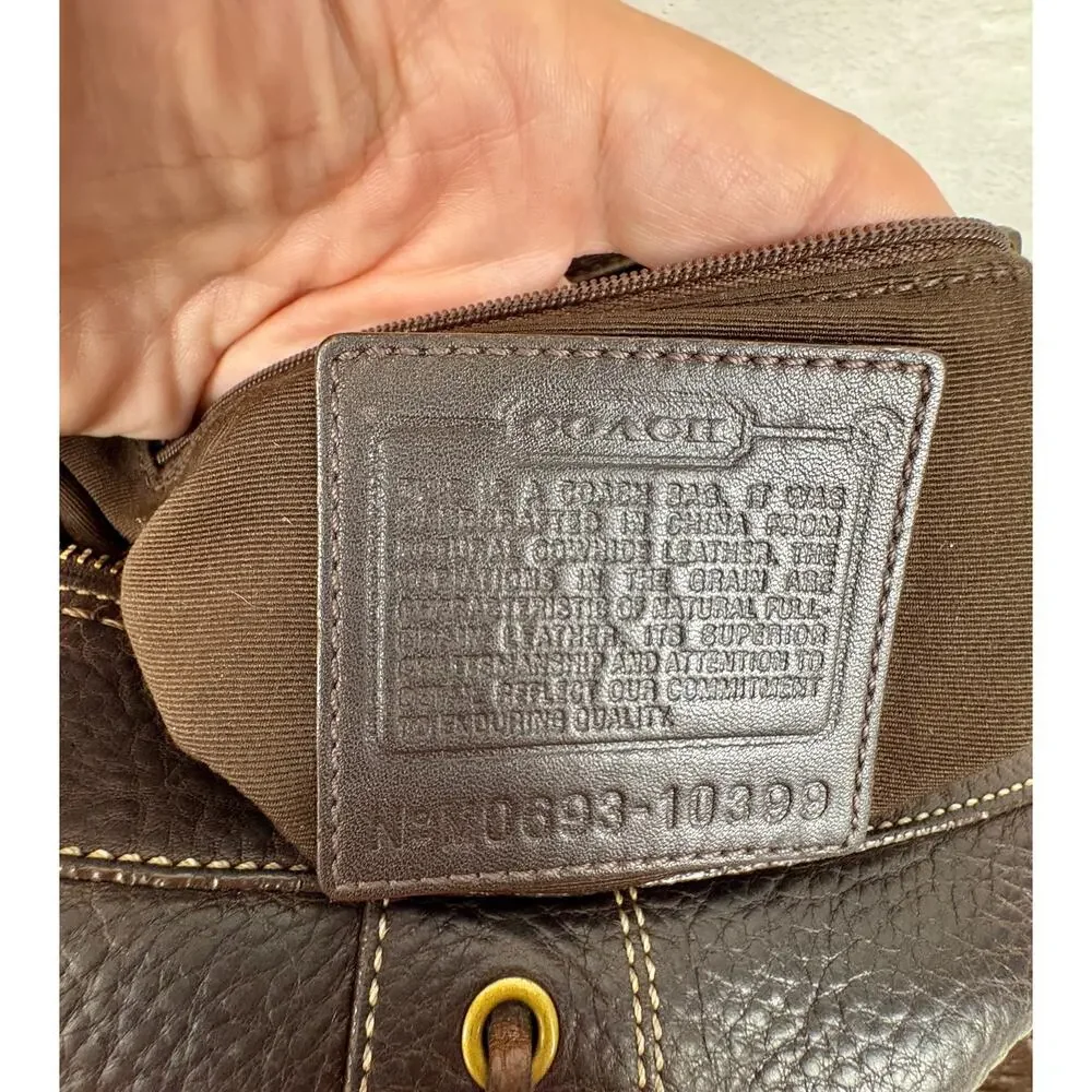 Coach Vintage Y2K Chelsea Laced Duffle in Chocolate Pebble Leather with Charm
